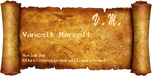 Vancsik Marcell névjegykártya